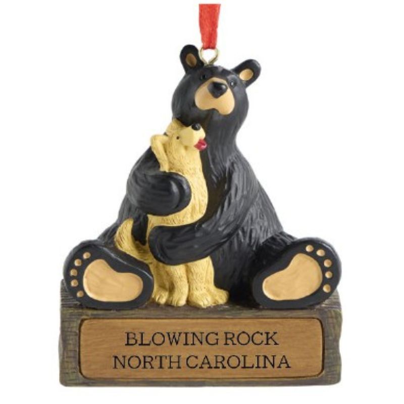 Blowing Rock Bear w/Pup Ornament